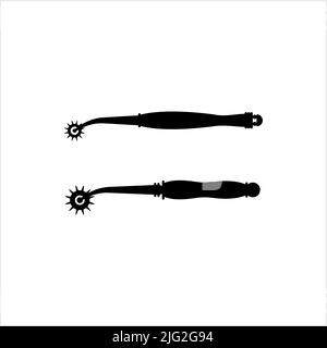 Pricking Wheel Tool Icon, Leather Pricking Wheel Tool Vector Art Illustration Stock Vector