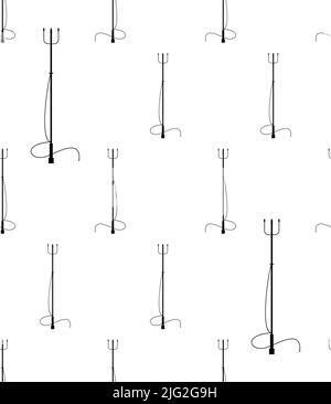 Fishing Harpoon Icon Seamless Pattern, Spear Shape Instrument Used