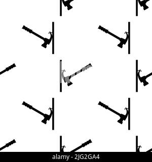 Hammer Pulling Nail Icon Seamless Pattern, Claw Hammer Pulling Nail Icon Vector Art Illustration Stock Vector