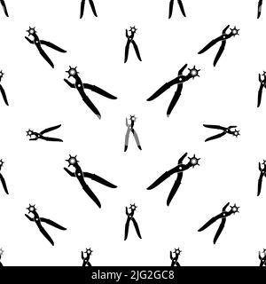 Leather Punch Tool Icon Seamless Pattern, Hole Punch Icon Vector Art Illustration Stock Vector