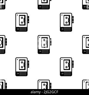 Voice Recorder Icon, Seamless Pattern, Voice Reordering Device Vector Art Illustration Stock Vector