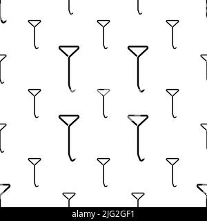 Spring Hook Puller Icon Seamless Pattern, T Handle Pipe Pulling Hook Tool, Exhausts Mount, Exhaust Pipe Puller Hook Vector Art Illustration Stock Vector