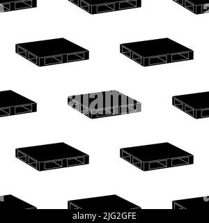 Pallet Icon Seamless Pattern, Wooden Pallet Icon Vector Art Illustration Stock Vector