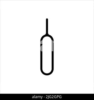 Sim Card Tray Ejector Pin Icon, Sim Adapter Remover Icon Vector Art Illustration Stock Vector