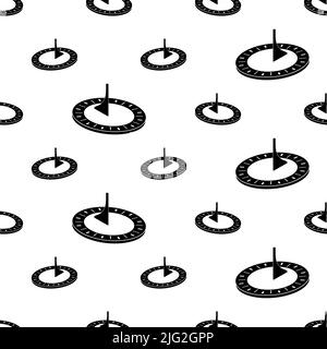 Sundial Icon Seamless Pattern, Sundial Clock Icon Vector Art Illustration Stock Vector