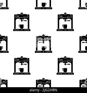 Coffee Machine Icon Seamless Pattern, Hot Coffee Making Machine Icon, Cooking Appliance Icon Vector Art Illustration Stock Vector