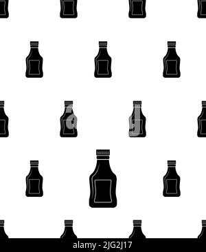 Condiment Bottle Icon Seamless Pattern, Condiment Squeeze Bottle, Condiment Dispenser, Dispensing Bottle Vector Art Illustration Stock Vector