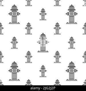 Fire Hydrant Icon Seamless Pattern, Fireplug Icon, Fire Pump Icon Vector Art Illustration Stock Vector