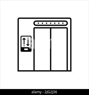 Lift Icon, Elevator Icon, Vertical Transportation Machine Used To Moves People Or Freight Between Floors, Levels Vector Art Illustration Stock Vector