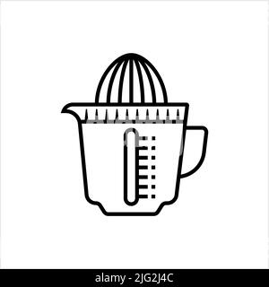 Lemon Juicer Icon, Manual Lemon Juicer, Juice Extractor Device, Centrifugal Juicer Vector Art Illustration Stock Vector