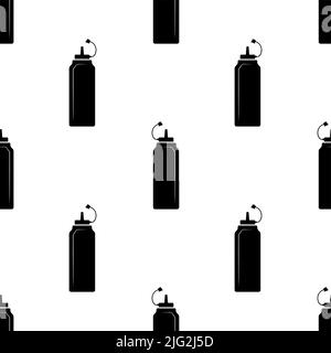 Condiment Bottle Icon Seamless Pattern, Condiment Squeeze Bottle, Condiment Dispenser, Dispensing Bottle Vector Art Illustration Stock Vector