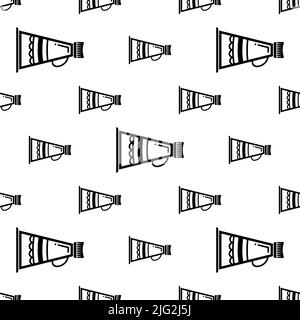 Megaphone Icon Seamless Pattern, Loud Hailer, Bullhorn, Portable Voice, Sound Amplifier Vector Art Illustration Stock Vector