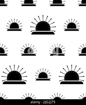 Pincushion Icon Seamless Pattern, Pin Cushion, Stuffed Cushion Pin, Needle Holder Organizer Vector Art Illustration Stock Vector