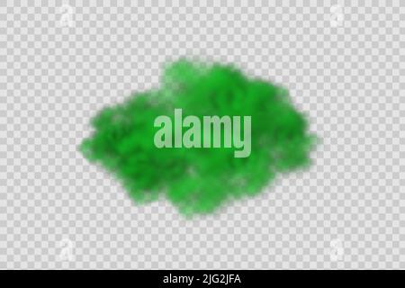 Realistic scary mystical green fog.Night Halloween. Purple poisonous gas, dust and smoke effect. Stock Vector