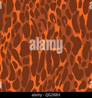 Abstract modern leopard seamless pattern. Animals trendy background. Brown and orange decorative vector stock illustration for print, card, postcard Stock Vector