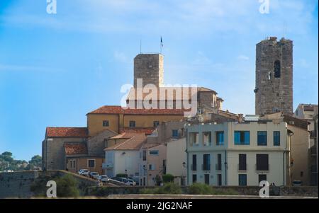 Antibes city and towers in Jun Stock Photo