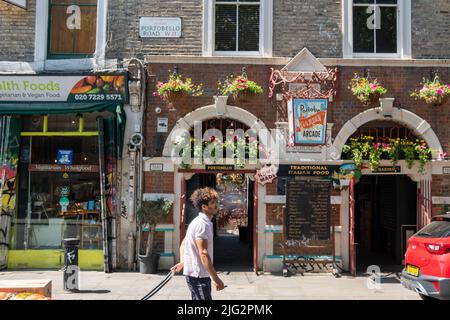 London- June 2022: Portobello Market in Notting Hill, west London. A landmark street market famous for its antiques. Stock Photo