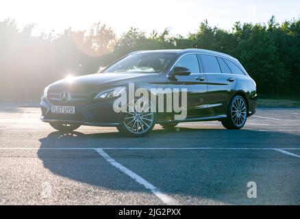 2017 Mercedes C250 AMG Premium Line Plus 4Matic W205/S205 German estate car  Stock Photo - Alamy
