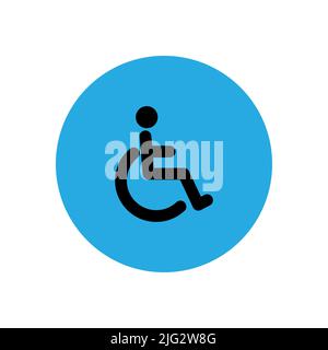 Disabled vector icon isolated on white background Stock Vector
