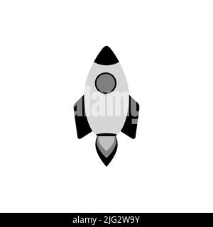 Rocket vector icon isolated on white background Stock Vector