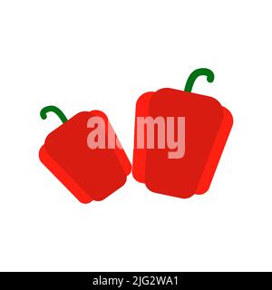 Red pepper vegetable vector icon isolated on white background Stock Vector