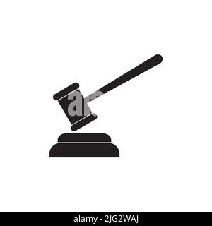 Gavel vector icon isolated on white background Stock Vector