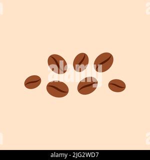 Coffee beans vector icon. Logo coffee beans isolated. Stock Vector