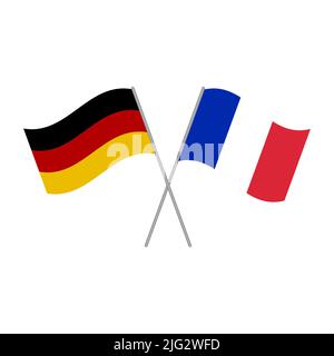 Germany and France flags vector isolated on white background Stock Vector