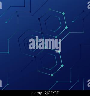 Abstract background with blue hexagon, stock vector Stock Vector