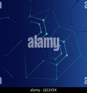 Abstract background with blue hexagon, stock vector Stock Vector