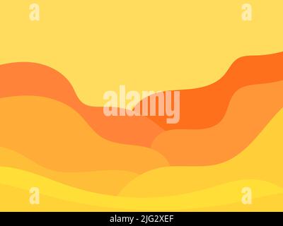 Desert landscape with dunes in a minimalist style. Flat design. Boho decor for prints, posters and interior design. Mid Century modern decor. Vector i Stock Vector