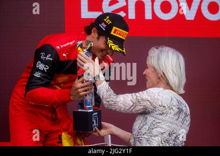 Carlos Sainz Celebrates Winning His First Ever F1 Grand Prix On The ...