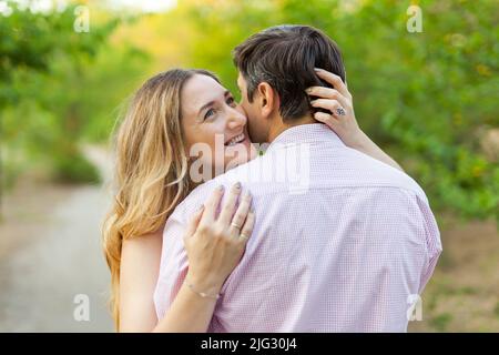 Adult couple in love outdoor. Stock Photo