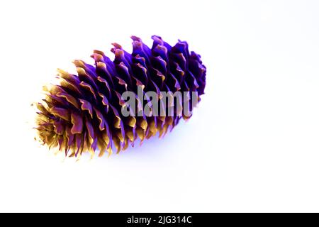 Brown cone with neon glow isolated on white Stock Photo