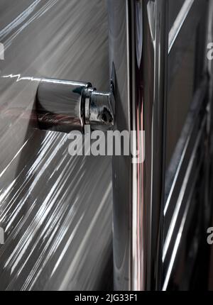 You can see pattern and beauty just about anywhere, if your brain stays tuned in... like this abstract composition seen in close-up of a radiator in o Stock Photo