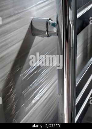 You can see pattern and beauty just about anywhere, if your brain stays tuned in... like this abstract composition seen in close-up of a radiator in o Stock Photo