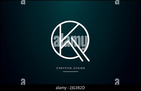 QK, KQ, K or Q Abstract Letters Icon Logo Monogram Stock Vector