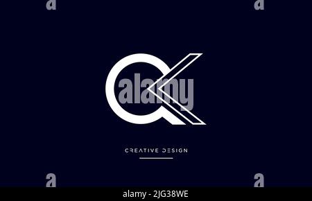 QK, KQ, K or Q Abstract Letters Icon Logo Monogram Stock Vector