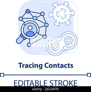 Tracing contacts light blue concept icon Stock Vector