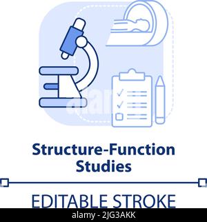Structure function studies light blue concept icon Stock Vector
