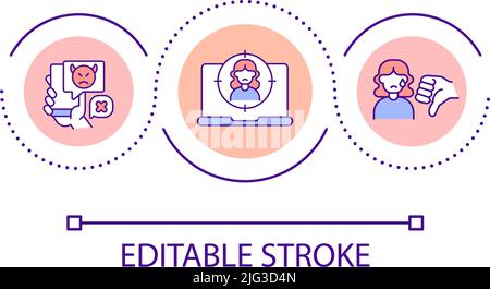 Cyberbullying loop concept icon Stock Vector
