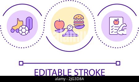Choose healthy lifestyle loop concept icon Stock Vector