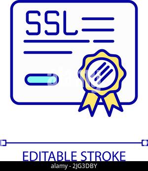 SSL certificate RGB color icon Stock Vector