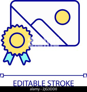 Guaranteed quality content RGB color icon Stock Vector