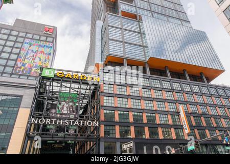 Boston, MA, US-June 11, 2022: Newly opened shopping mall at North Station. Stock Photo