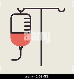 IV Stand vector icon. Medicine and healthcare, medical support sign. Graph symbol for medical web site and apps design, logo, app, UI Stock Vector