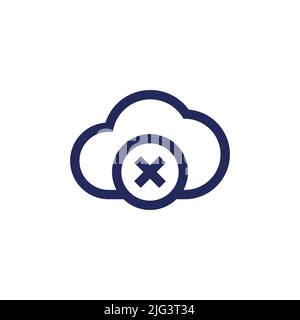 disconnect from server icon with a cloud, vector Stock Vector