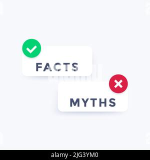 facts and myths, vector design elements Stock Vector