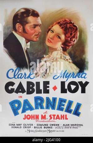 CLARK GABLE as Irish Politician Charles Stewart Parnell and MYRNA LOY as Katie O'Shea in PARNELL 1937 director / producer JOHN M. STAHL  play Elsie T. Schauffler screenplay John Van Druten and S.N. Behrman Metro Goldwyn Mayer Stock Photo