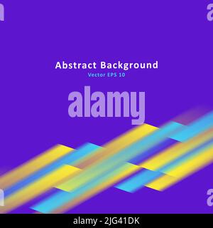 Abstract background of blurred colorful stripes on purple backdrop. Vector illustration Stock Vector